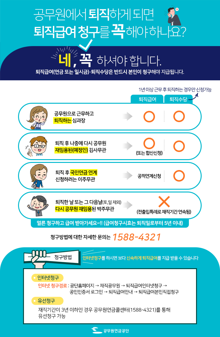 퇴직급여 인터넷 청구 안내